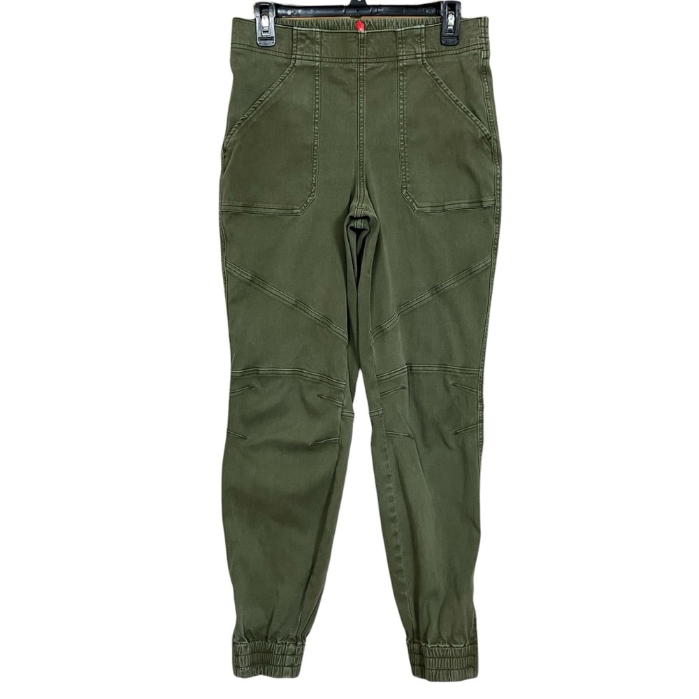 Spanx Stretch Twill Pull On Cargo Jogger in Darkened Olive Size Large - Picture 2 of 14